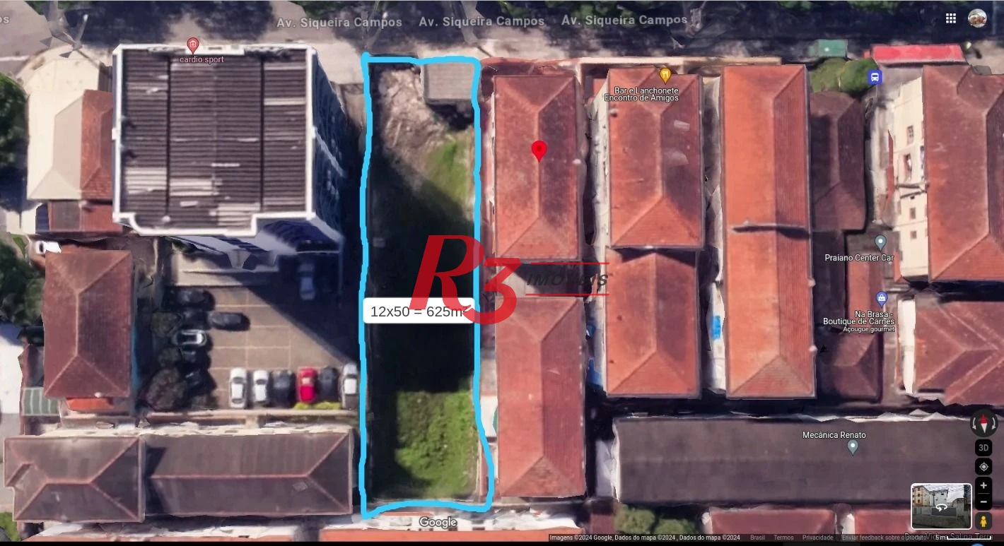 Terreno à venda, 625 m² por R$ 2.300.000,00 - Macuco - Santos/SP