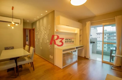 Apartamento com 2 dormitórios para alugar, 74 m² por R$ 7.716,00/mês - Gonzaga - Santos/SP