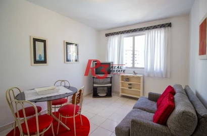 Apartamento com 1 dormitório para alugar, 60 m² por R$ 3.000,00/mês - Gonzaga - Santos/SP