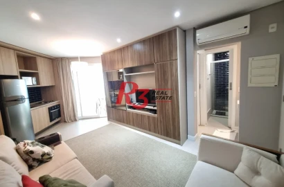 Apartamento com 1 dormitório para alugar, 45 m² por R$ 5.500,02/mês - Pompéia - Santos/SP
