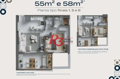 Apartamento com 1 dormitório à venda, 55 m² por R$ 584.000,00 - Ponta da Praia - Santos/SP