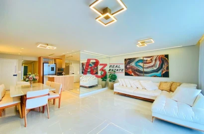 Apartamento em FRENTE AO MAR, reformado, com 3 dormitórios à venda, 137 m² por R$ 2.500.000 - Gonzaga - Santos/SP