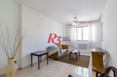 Apartamento com 2 dormitórios para alugar, 86 m² por R$ 3.800,02/mês - Gonzaga - Santos/SP