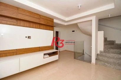 Sobrado com 2 dormitórios à venda, 103 m² por R$ 665.000 - Campo Grande - Santos/SP