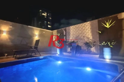 Cobertura com 3 dormitórios e lazer, à venda, 180 m² por R$ 1.650.000 - Boqueirão - Santos/SP