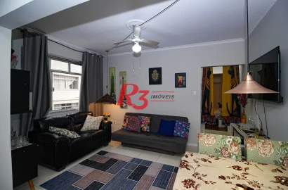 OPORTUNIDADE 380.000,00 , com 1 dormitório frente mar, - Boqueirão - Santos/SP
