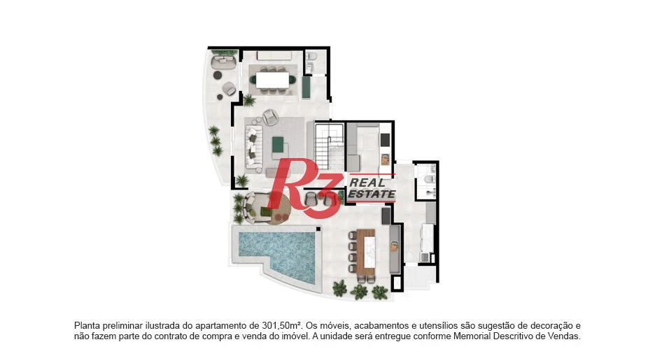 Cobertura frente mar com 4 suítes à venda, 301 m² por R$ 7.900.000 - Ponta da Praia - Santos/SP