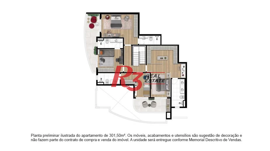 Cobertura frente mar com 4 suítes à venda, 301 m² por R$ 7.900.000 - Ponta da Praia - Santos/SP