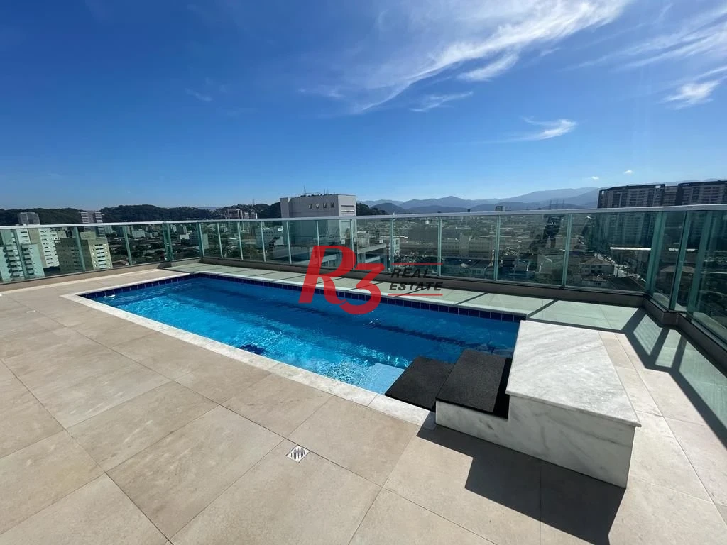 Apartamento Garden com 1 dormitório para alugar, 38 m² por R$ 3.350,00/mês - Macuco - Santos/SP