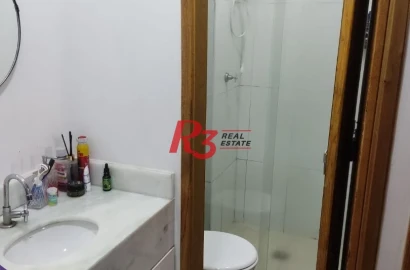 Apartamento Garden com 1 dormitório para alugar, 38 m² por R$ 3.350,00/mês - Macuco - Santos/SP