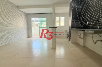 Apartamento Garden com 1 dormitório para alugar, 38 m² por R$ 3.000,00/mês - Macuco - Santos/SP