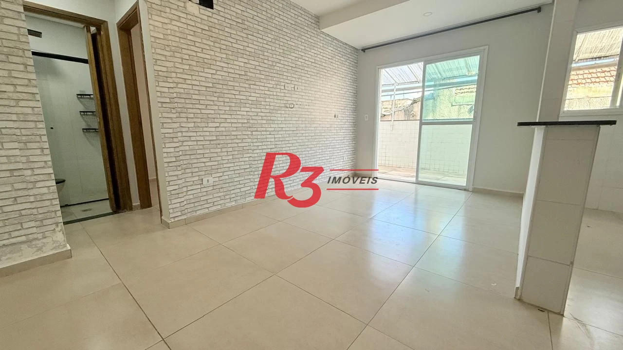 Apartamento Garden com 1 dormitório para alugar, 38 m² por R$ 3.000,00/mês - Macuco - Santos/SP