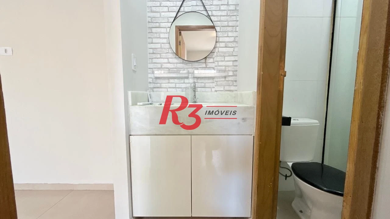 Apartamento Garden com 1 dormitório para alugar, 38 m² por R$ 3.000,00/mês - Macuco - Santos/SP