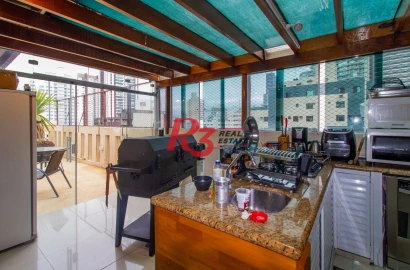 Cobertura com 3 dormitórios à venda, 256 m² por R$ 1.700.000,00 - Pompéia - Santos/SP