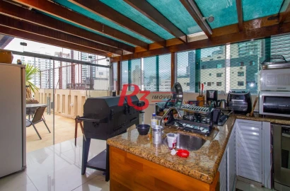 Cobertura com 3 dormitórios à venda, 255 m² por R$ 1.700.000,00 - Pompéia - Santos/SP