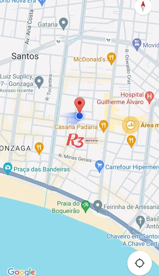 Terreno à venda, 984 m² por R$ 14.000.000 - Gonzaga - Santos/SP
