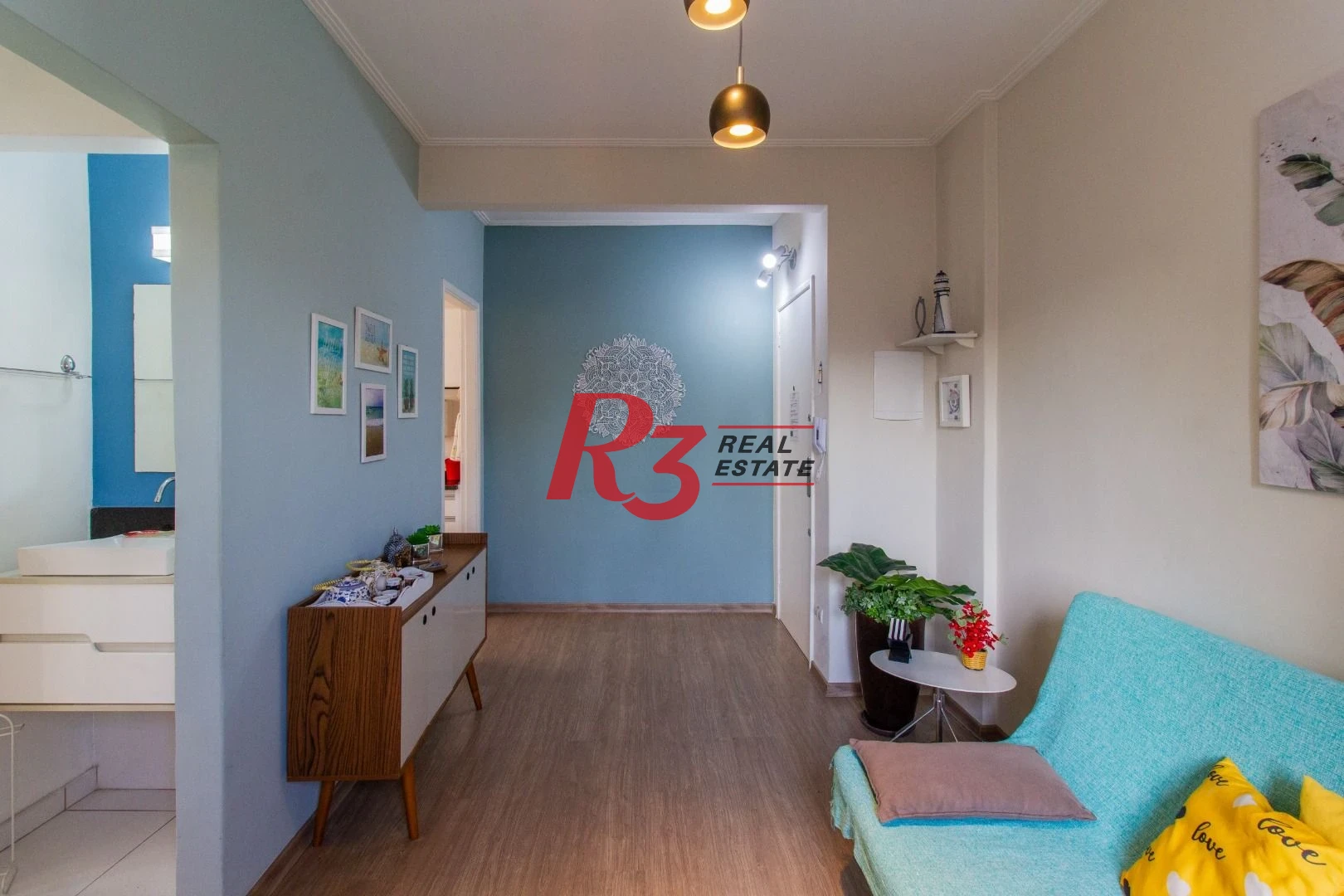 Apartamento com 1 dormitório para alugar, 40 m² por R$ 4.200,00/mês - Gonzaga - Santos/SP