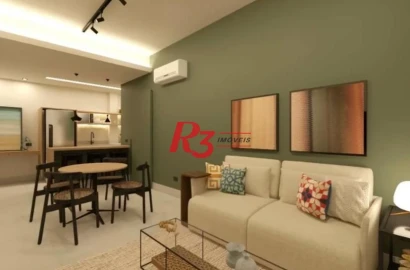Apartamento com 1 dormitório à venda, 60 m² por R$ 480.000,00 - Boqueirão - Santos/SP