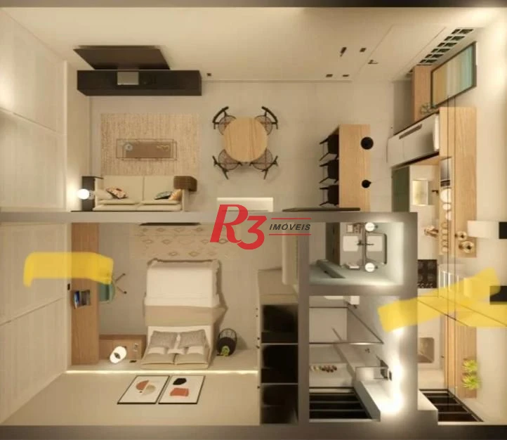 Apartamento com 1 dormitório à venda, 60 m² por R$ 480.000,00 - Boqueirão - Santos/SP