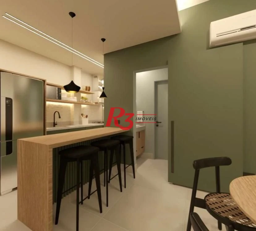 Apartamento com 1 dormitório à venda, 60 m² por R$ 480.000,00 - Boqueirão - Santos/SP