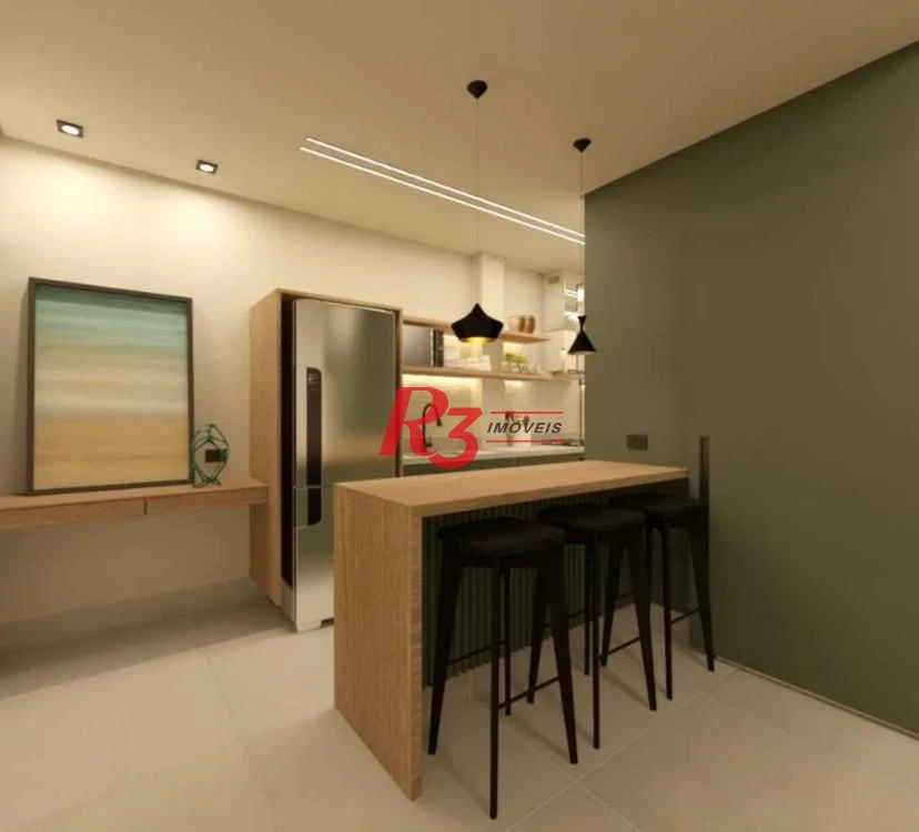 Apartamento com 1 dormitório à venda, 60 m² por R$ 480.000,00 - Boqueirão - Santos/SP
