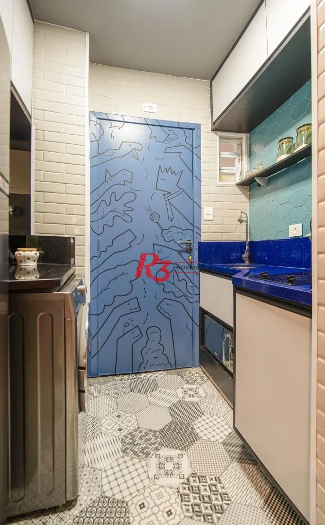 Kitnet com 1 dormitório mobiliada , 27 m² por R$ 295.000 - Embaré - Santos/SP