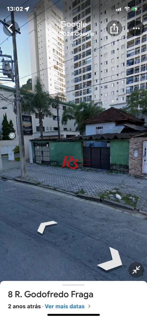 Terreno para alugar, 350 m² por R$ 13.400,00/mês - Marapé - Santos/SP