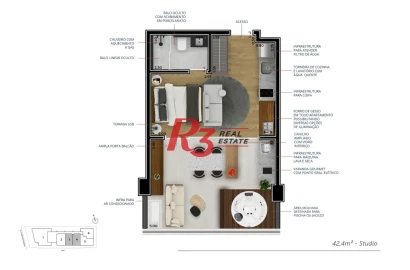Apartamento Garden à venda, 42 m² por R$ 710.000,00 - Boqueirão - Santos/SP
