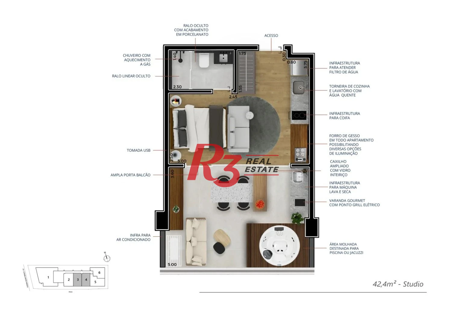 Apartamento Garden à venda, 42 m² por R$ 710.000,00 - Boqueirão - Santos/SP