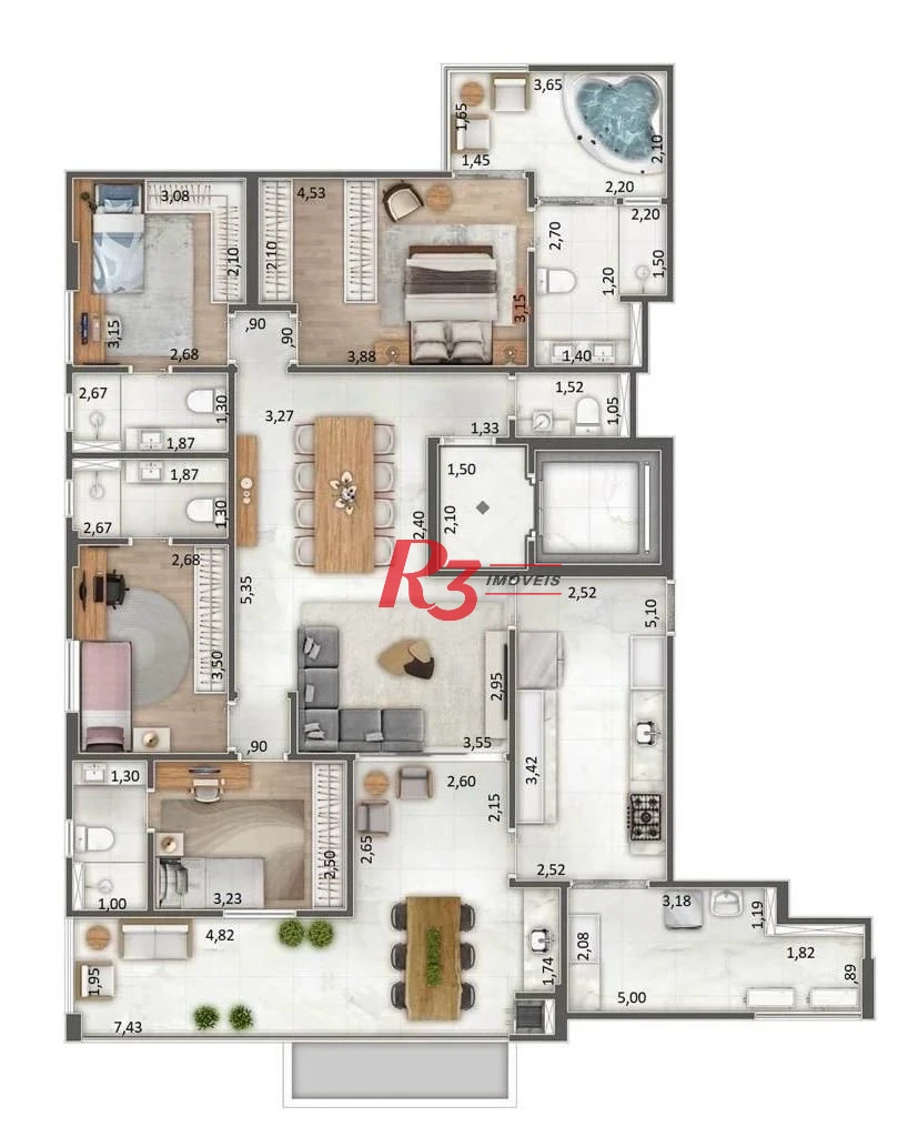 Apartamento à venda, 155 m² por R$ 3.640.000,00 - Ponta da Praia - Santos/SP