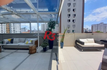 Apartamento Garden com 3 dormitórios à venda, 90 m² por R$ 1.700.000,00 - Campo Grande - Santos/SP