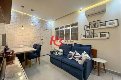 Apartamento com 2 dormitórios à venda, 66 m² por R$ 490.000,00 - Embaré - Santos/SP