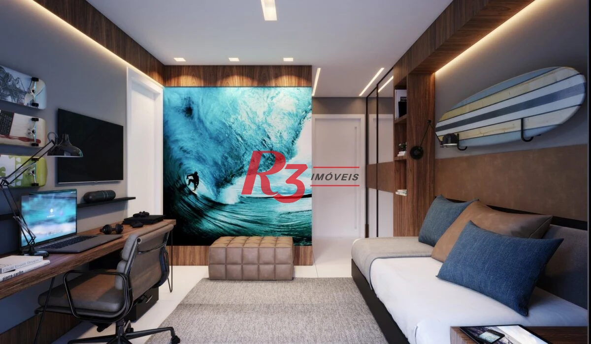 Apartamento com 3 suítes frente para o mar à venda, 163 m² por R$ 3.190.000 - Ponta da Praia - Santos/SP