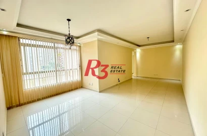 Apartamento para alugar, 102 m² por R$ 4.500,00/mês - Gonzaga - Santos/SP
