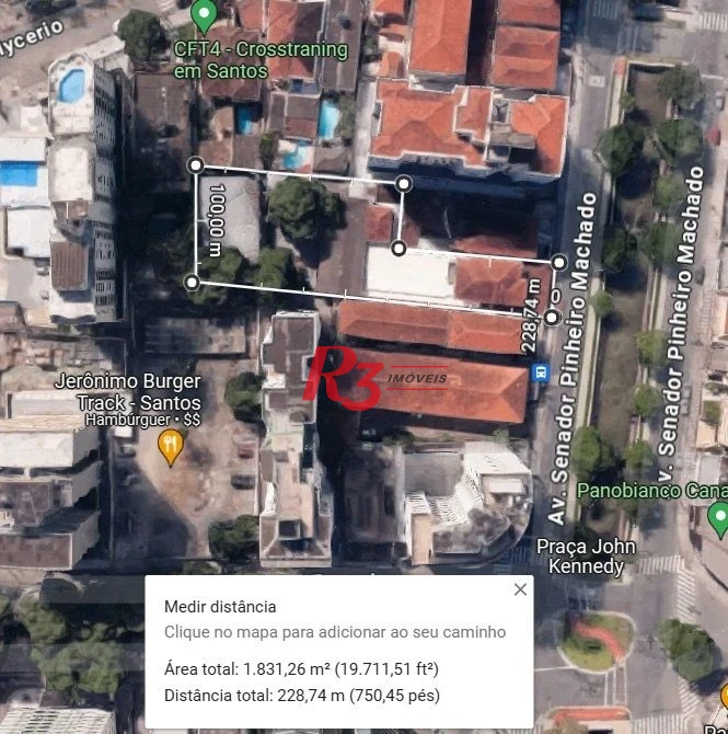Terreno à venda, 1831 m² por R$ 14.000.000,00 - José Menino - Santos/SP