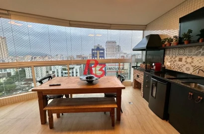 Apartamento com 3 dormitórios à venda, 124 m² por R$ 2.200.000,00 - Boqueirão - Santos/SP