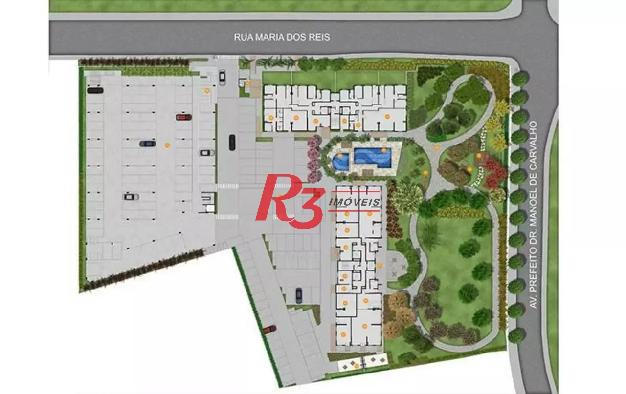 Apartamento com 3 dormitórios à venda, 65 m² por R$ 383.000,00 - Morro de Nova Cintra - Santos/SP