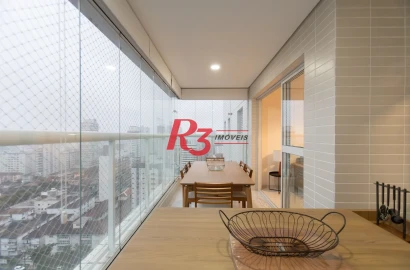 Apartamento com 3 dormitórios para alugar, 99 m² por R$ 12.000,02/mês - Gonzaga - Santos/SP