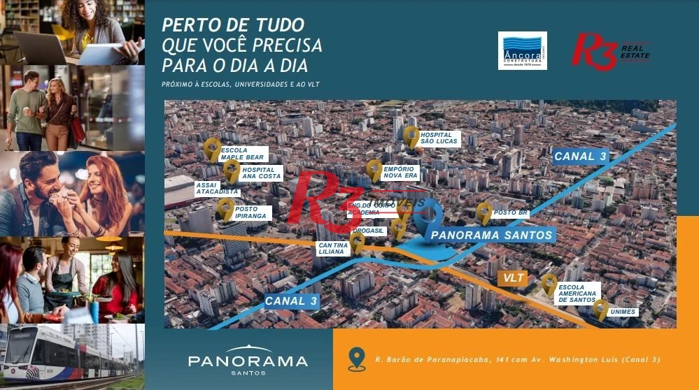 Apartamento com 3 dormitórios à venda, 89 m² por R$ 1.116.000,00 - Encruzilhada - Santos/SP