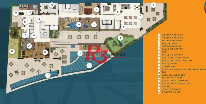 Apartamento com 3 dormitórios à venda, 89 m² por R$ 1.116.000,00 - Encruzilhada - Santos/SP