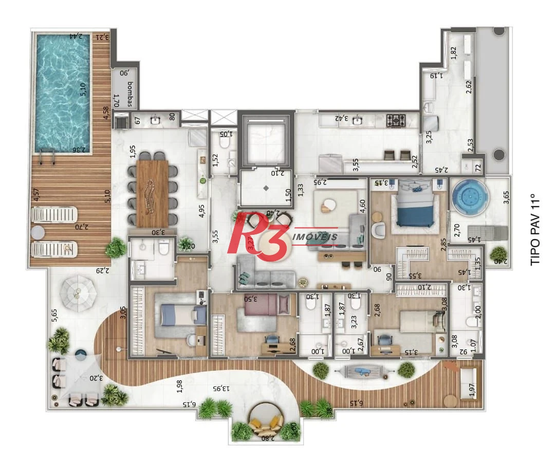 Apartamento Garden à venda, 258 m² por R$ 7.451.000,00 - Ponta da Praia - Santos/SP
