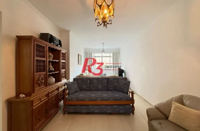 Apartamento com 2 dormitórios na quadra da praia à venda, 127 m² por R$ 700.000 - Aparecida - Santos/SP