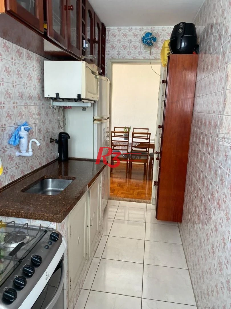 Apartamento á venda 1 dormitório Prédio Frente Mar 64m²  Praia do Gonzaguinha.
