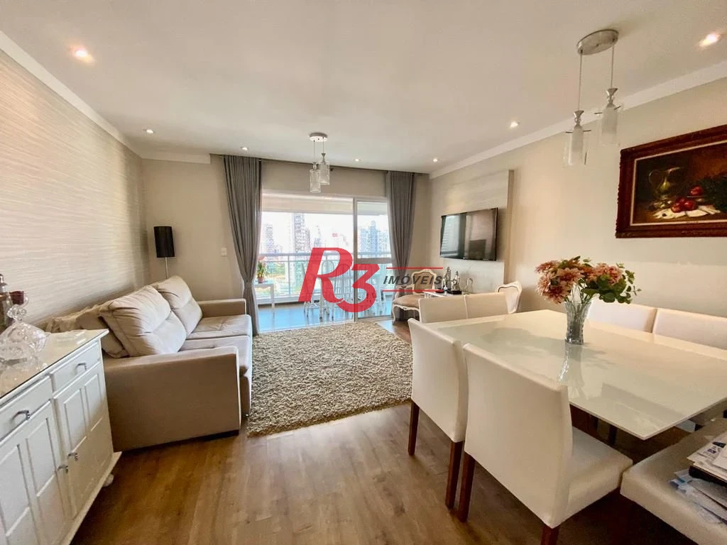 Apartamento com 3 dormitórios varanda gourmet com lazer à venda, 109 m² por R$ 1.490.000 - Gonzaga - Santos/SP