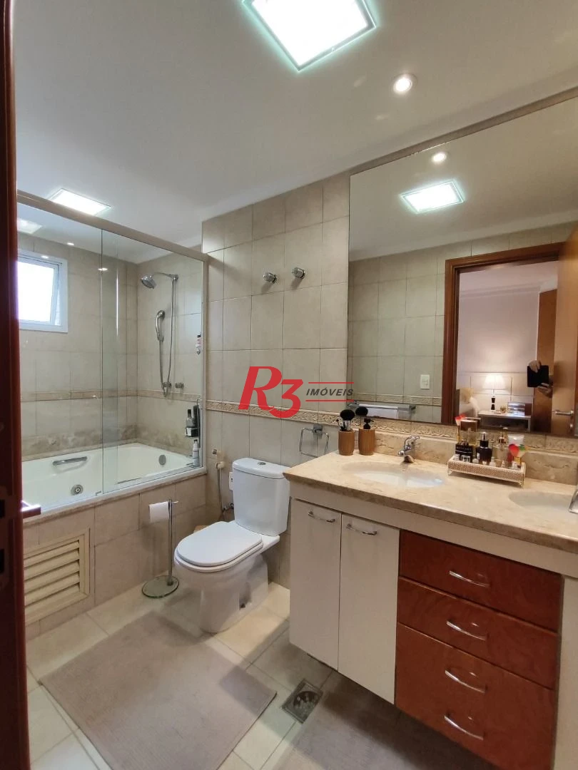 R3 REAL ESTATE VENDE! Apartamento andar alto com Vista Mar 3 dormitórios à venda, 199 m² por R$ 2.765.000 - Ponta da Praia - Santos/SP