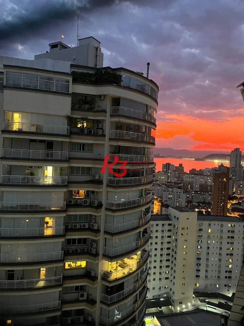 R3 REAL ESTATE VENDE! Apartamento andar alto com Vista Mar 3 dormitórios à venda, 199 m² por R$ 2.765.000 - Ponta da Praia - Santos/SP