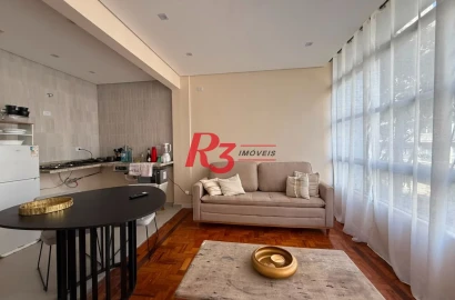 Apartamento com 1 dormitório à venda, 55 m² por R$ 550.000,00 - Boqueirão - Santos/SP