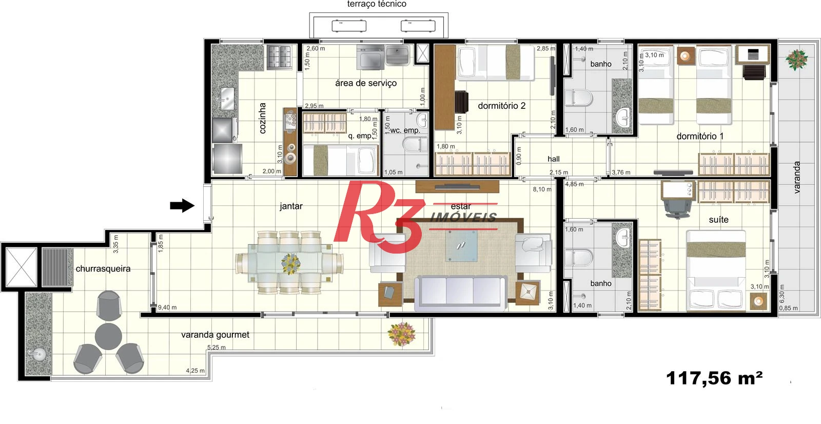 Apartamento à venda, 117 m² por R$ 1.150.000,00 - Ponta da Praia - Santos/SP