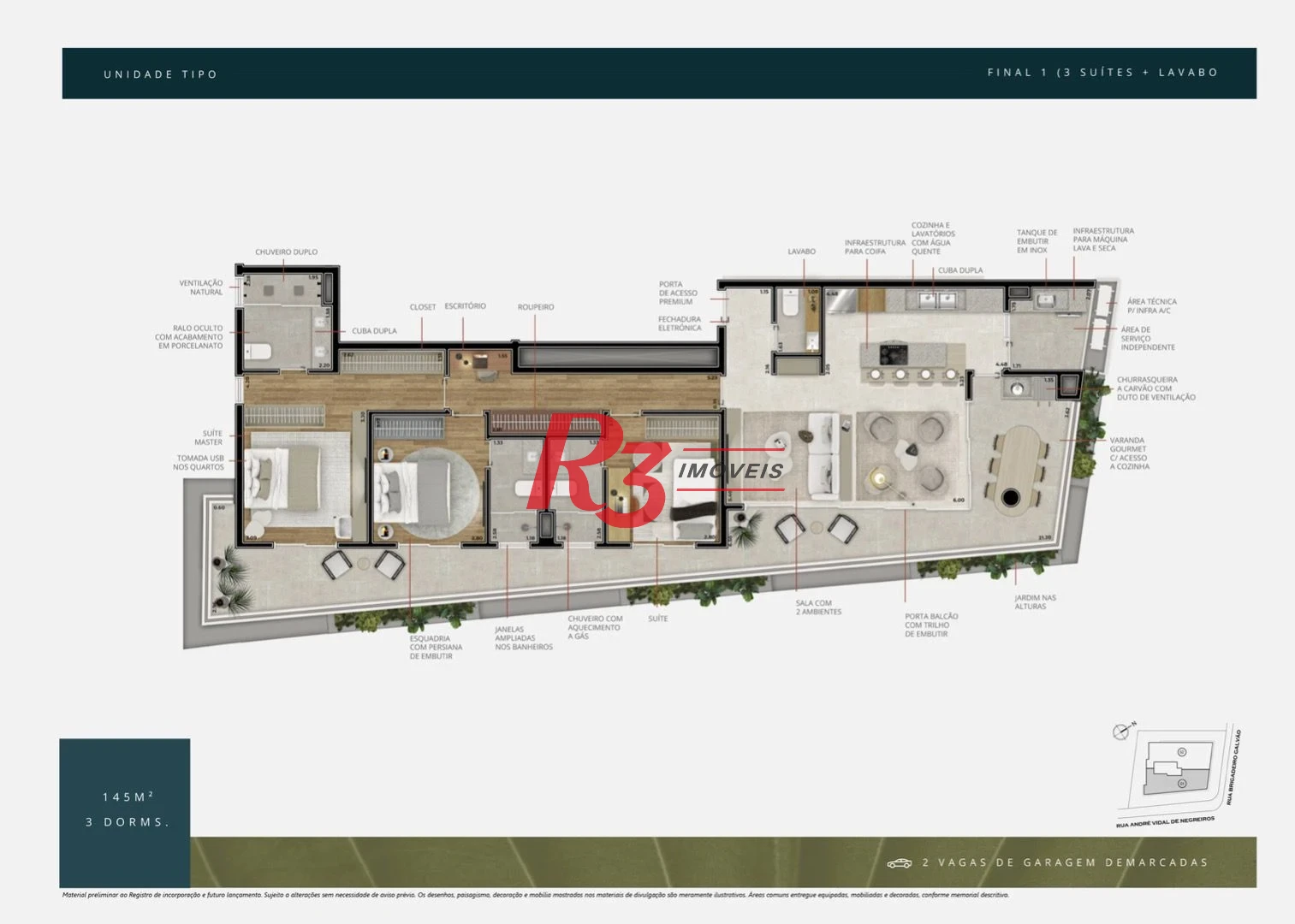Apartamento à venda, 145 m² por R$ 2.550.000,00 - Ponta da Praia - Santos/SP