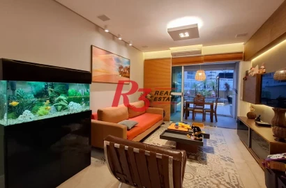 Apartamento Garden à venda, com 2 suítes e 3 vagas, Gonzaga, Santos SP